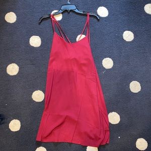 Burgundy flowy dress with cool back detailing